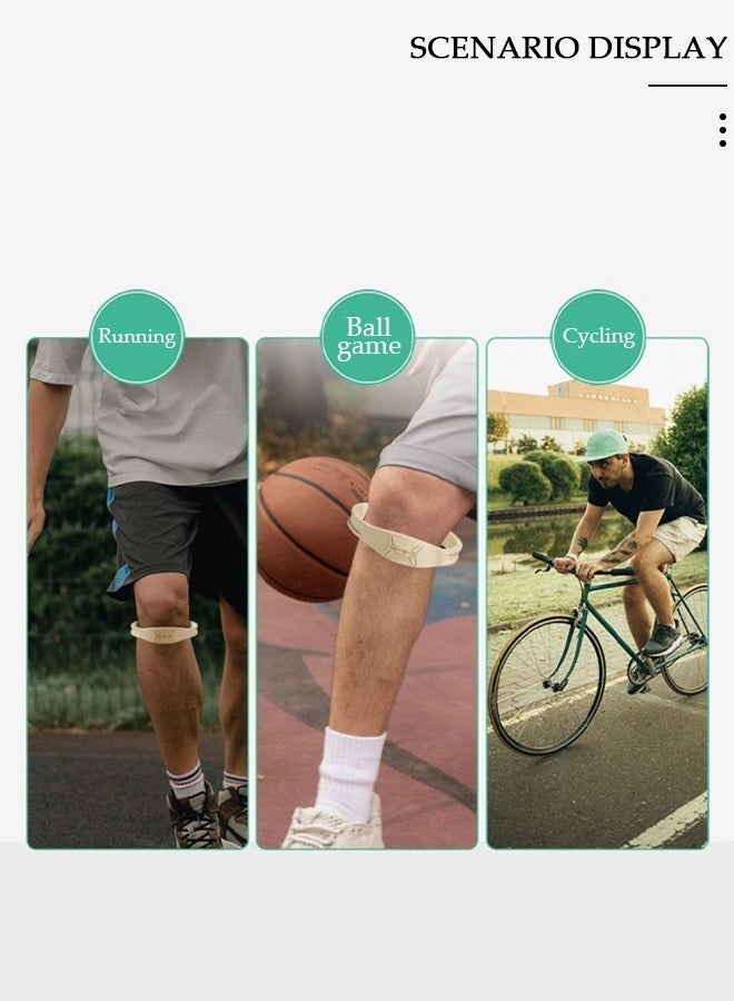 DUNISO 2pcs Fine Patella Tendon Knee Strap for Pain Relief Basketball Stabilizer Brace Silicone Leather Band Elasticity Fixed Protection Patellar Ring - Image 5