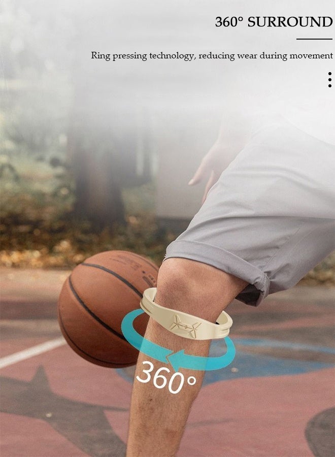 DUNISO 2pcs Fine Patella Tendon Knee Strap for Pain Relief Basketball Stabilizer Brace Silicone Leather Band Elasticity Fixed Protection Patellar Ring - Image 4