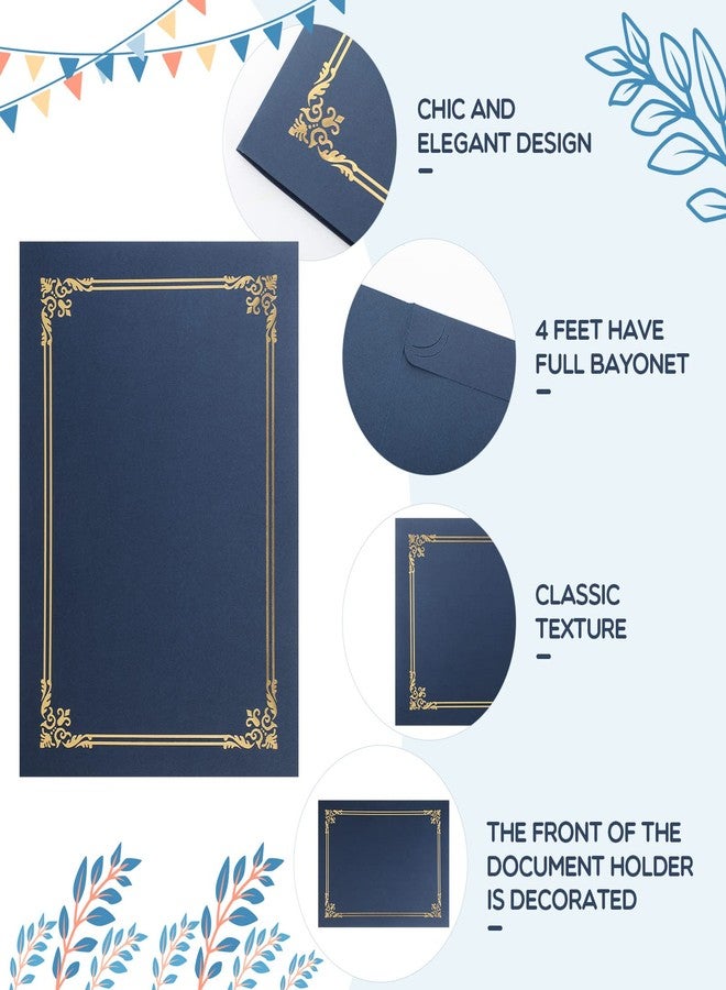 Sherr 60 Pcs Certificate Holders Certificate Covers Folders Diploma Holders with Gold Foil Border for Letter Size 8.5 x 11 Inches Diploma, Documents, Awards, Paper, Letter, Graduation(Navy Blue) - Image 4