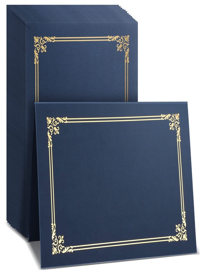 Sherr 60 Pcs Certificate Holders Certificate Covers Folders Diploma Holders with Gold Foil Border for Letter Size 8.5 x 11 Inches Diploma, Documents, Awards, Paper, Letter, Graduation(Navy Blue) - Image 1