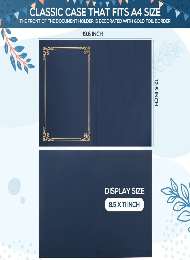 Sherr 60 Pcs Certificate Holders Certificate Covers Folders Diploma Holders with Gold Foil Border for Letter Size 8.5 x 11 Inches Diploma, Documents, Awards, Paper, Letter, Graduation(Navy Blue) - Image 3