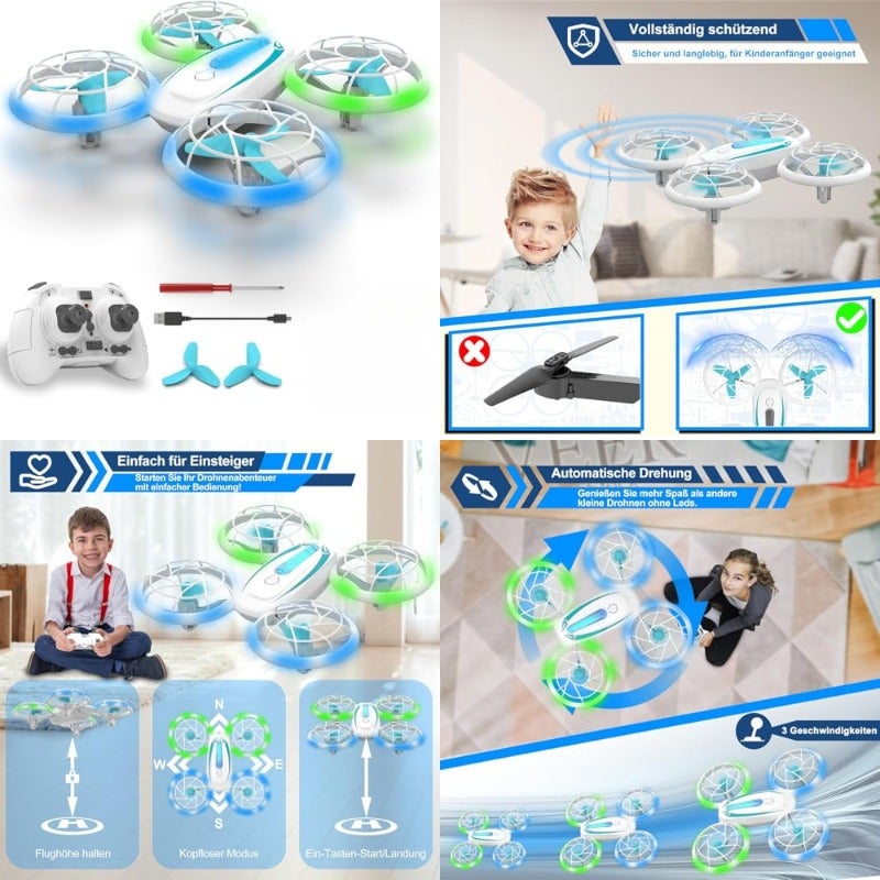 لنيو ميني درون لسيارات التحكم عن بعد مع أضواء ودوران 360 درونات RC مع حفظ الارتفاع ووضع الرأس - Image 1