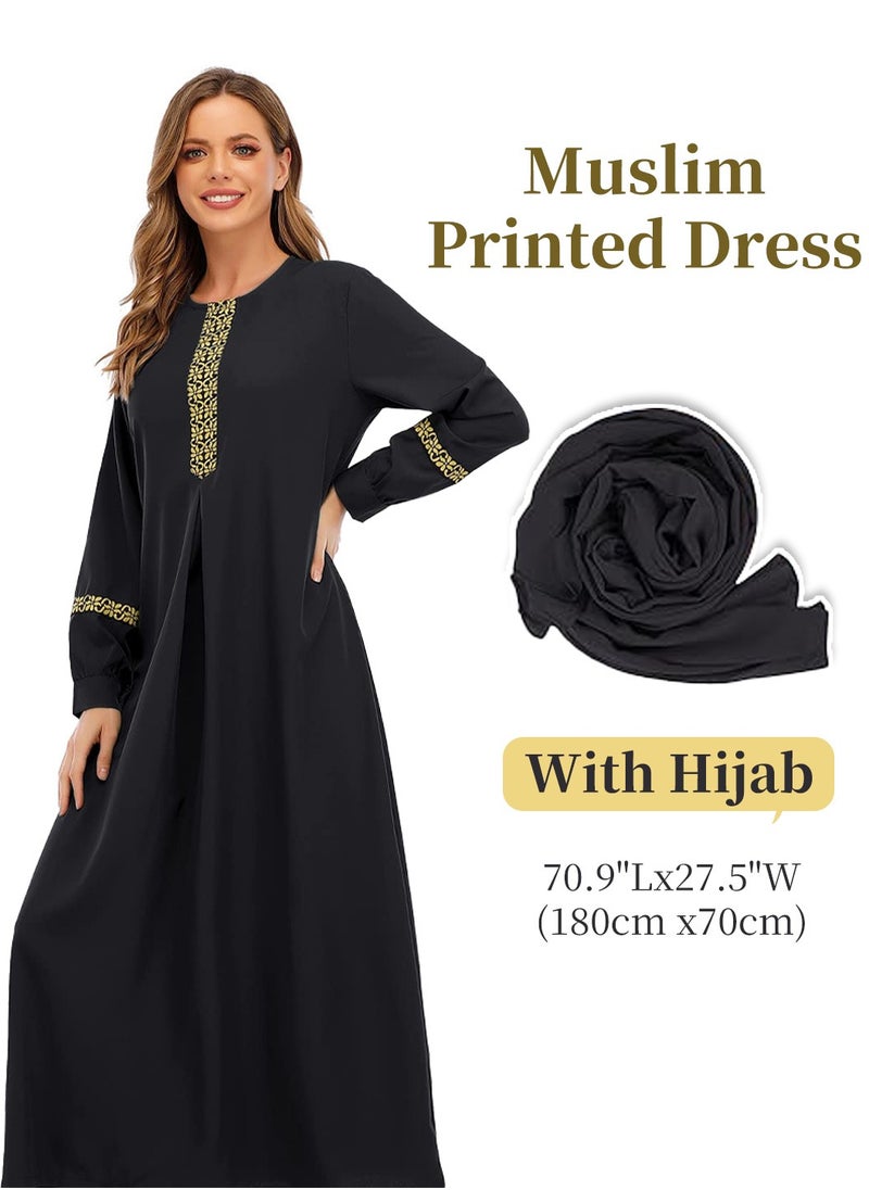 2-Piece Women's Muslim Abaya Dress, Long Sleeved Dress, Zipper Islamic Robe, Pockets Maxi Prayer Clothes with Hijabs, Black - pzsku/ZFAD94FF5E3FDB03D2DDCZ/45/_/1731136393/fff922ff-0269-4c12-825c-4a6a9136e15b