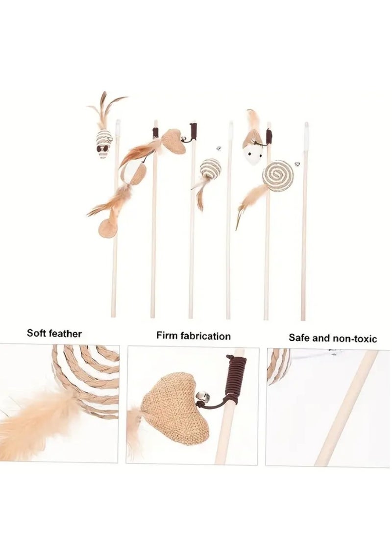 بي إل عصا خشبية فاخرة للقطط مع لعبة على شكل قلب ناعم - لعب تفاعلي للقطط - Image 1