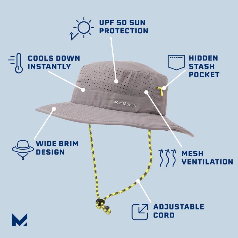 MISSION Cooling Anywhere Boonie Hat, Charcoal - Unisex Wide-Brim Hat for Men & Women - Lightweight & Durable - Cools Up to 2 Hours - UPF 50 Sun Protection - Machine Washable - Image 2