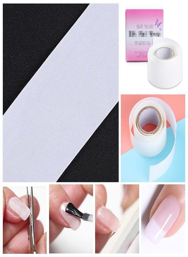 GSHLLO 3 Rolls Self Adhesive Silk Nail Wrap Nail Extension Fiberglass Finger Nail Repair Wraps Nail Protector Stickers Nail Art Tool for Home Salon Use - Image 4