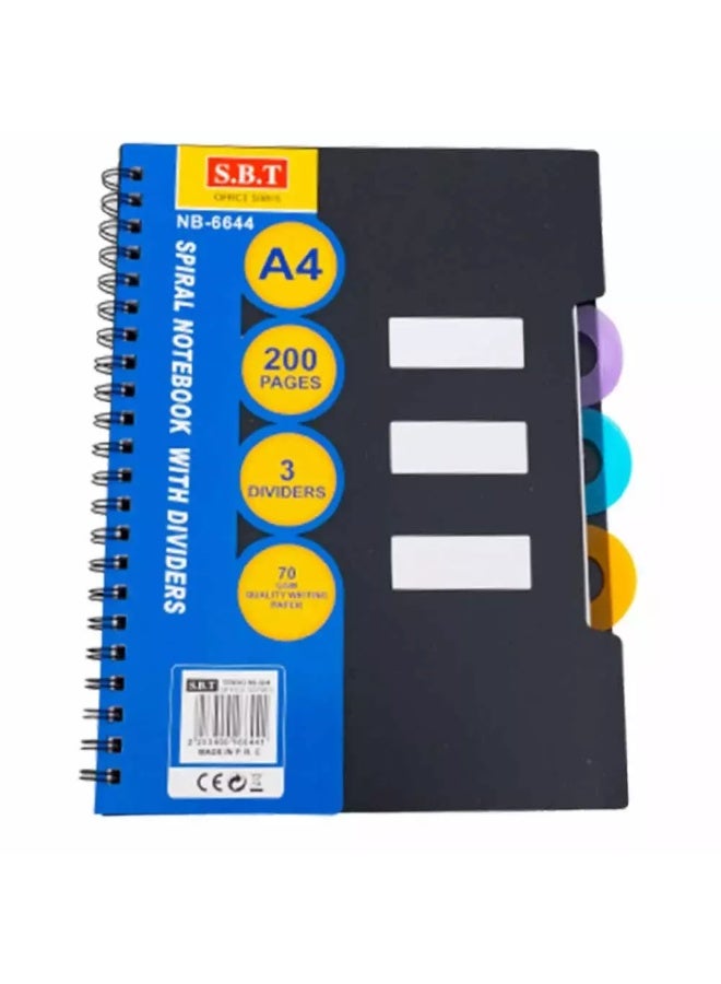 A4 classifide spiral notebook with dividers for school and office - Image 3