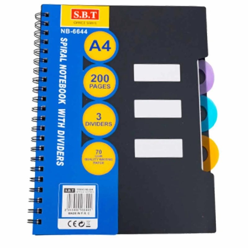A4 classifide spiral notebook with dividers for school and office - Image 1