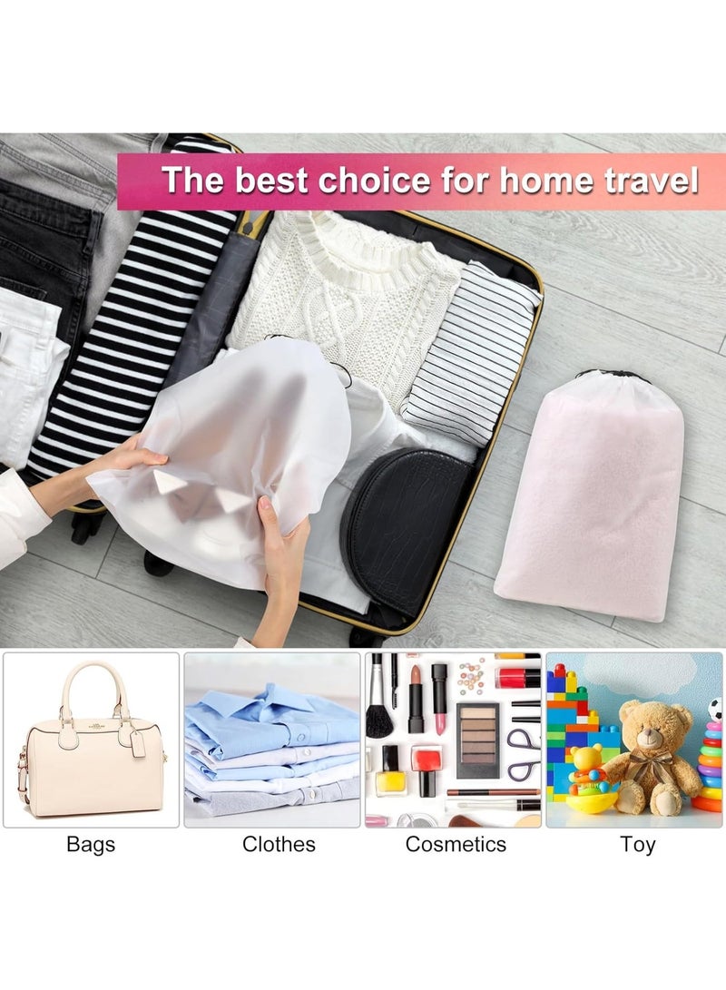 20‑Pack Travel Shoe Bags, 40 x 30 cm Translucent Drawstring Shoe Storage Pouches, White PE Shoe Organizer Bags for Men & Women, Dust‑Proof Waterproof Portable Packing Bags for Travel & Home Use - Image 4