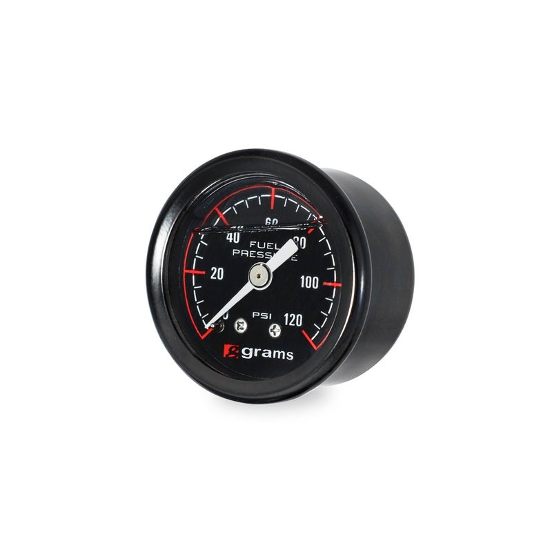 Grams Performance 120psi Fuel Pressure Gauge Blk Face G2991200 Black