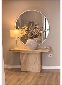 Al Home Treventino Elegant Off-White Marble Console Table By Alhome 120x90 cm 