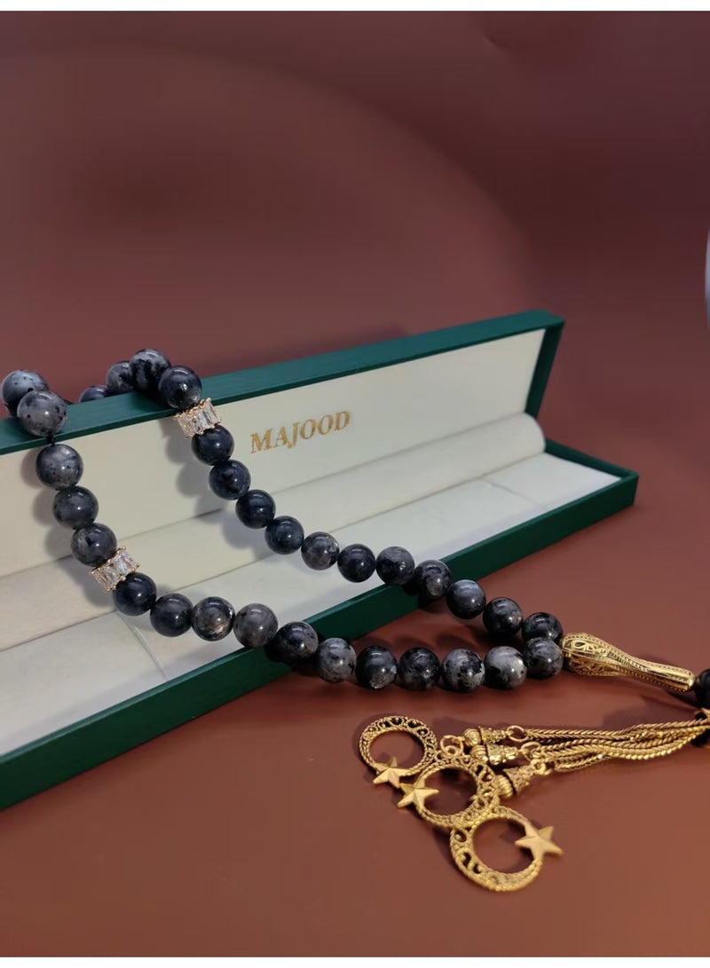 MAJOOD/33 Real Dark Gray Moonstone Prayer Beads/Tasbih/10MM/For Men And Women - Image 3