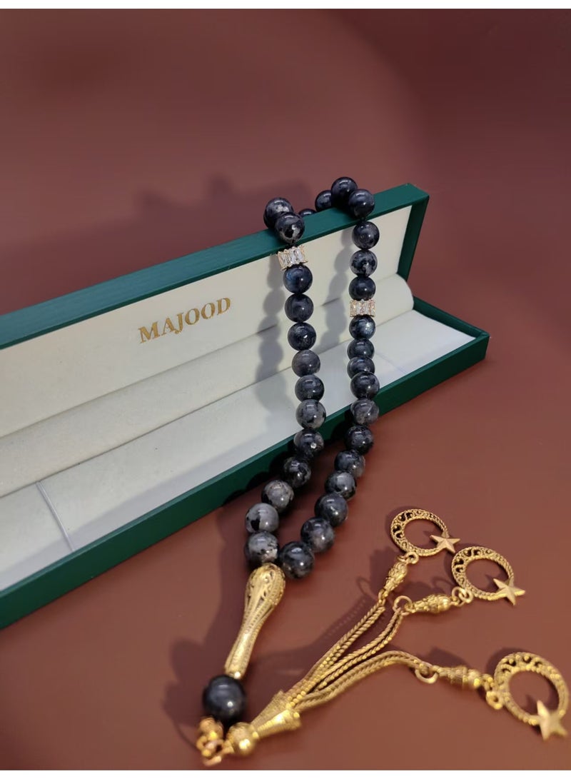 MAJOOD/33 Real Dark Gray Moonstone Prayer Beads/Tasbih/10MM/For Men And Women - Image 4