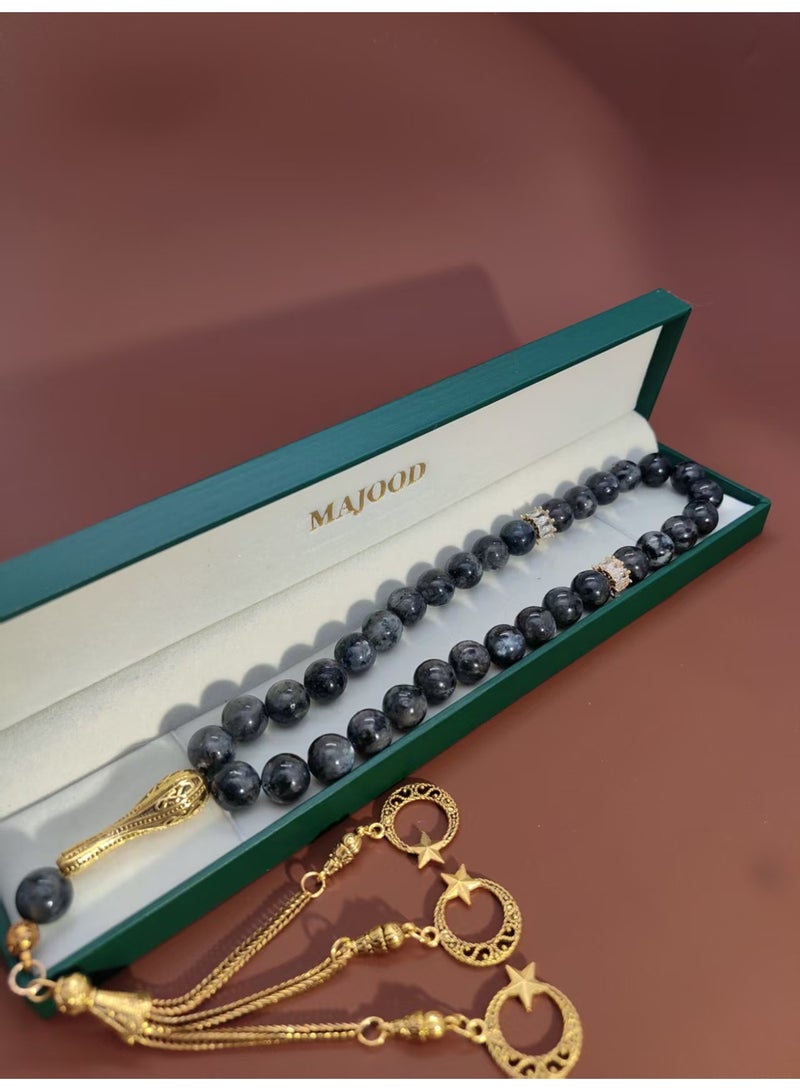 MAJOOD/33 Real Dark Gray Moonstone Prayer Beads/Tasbih/10MM/For Men And Women - Image 5