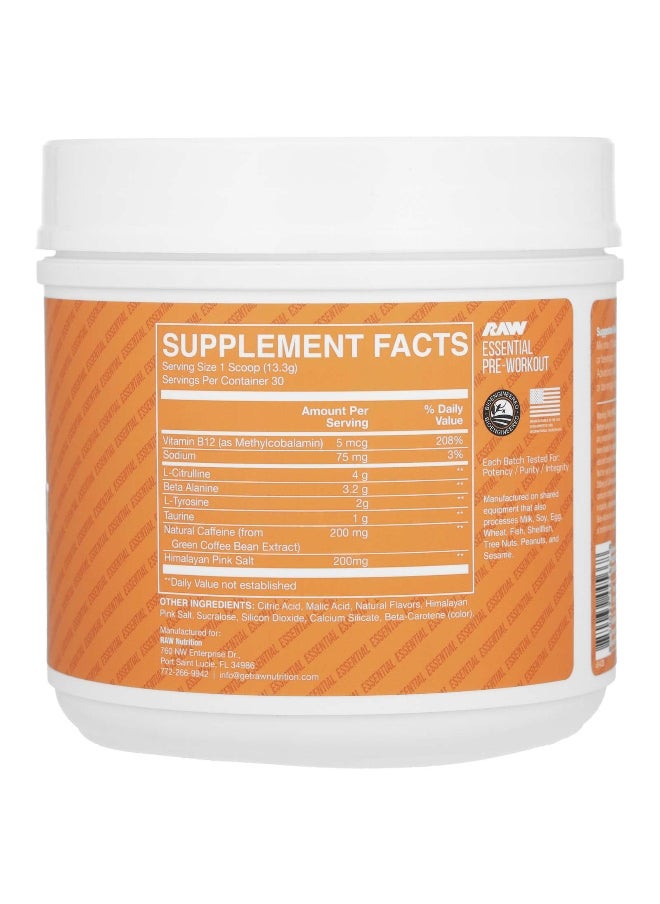 Raw Nutrition Raw Nutrition, Bum, Essential Pre-Workout, Orange, 14.07 oz (399 g)  - Image 2