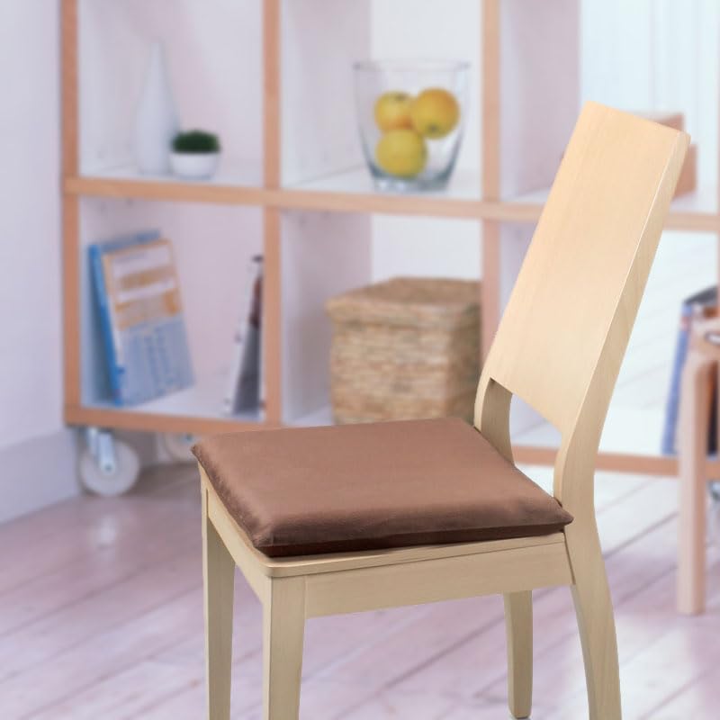Augld Square Chair Seat Cushion Memory Foam Chair Cushion for Kitchen DiningOffice or Car 18x18 in Coffee - Image 3