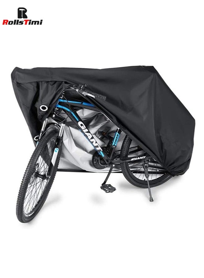 RollsTimi  Bike Cover Outdoor Storage Waterproof Rain Sun UV Dust Wind Proof with Lock Hole 190*65*98cm  - Image 1