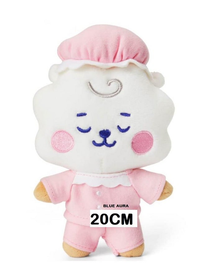 Blue Aura - Blue Aura BTS Plush Toy RJ 20CM Goodnight Version BT21 Standing Stuffed Plush Toy Plushie (RJ Night) - Image 1