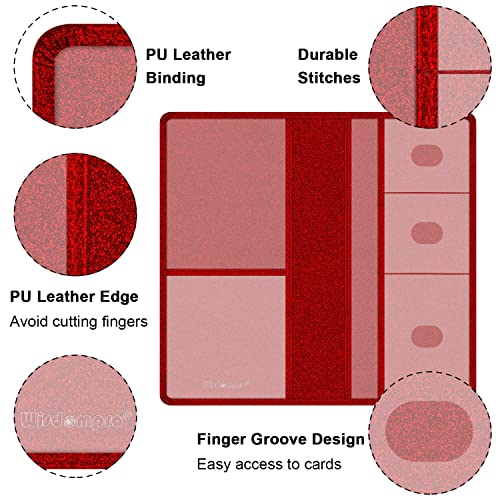 Wisdompro Car Registration and Insurance Holder Premium Glitter PU Leather Vehicle Glove Box Organizers Wallet for Document, License, Card and Other Essentials - Bling Red - Image 3