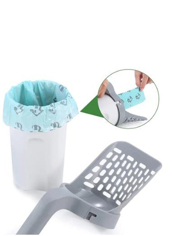 Pooper Scooper, Cat Litter Scoop with 10pcs Cat Litter Bags, Scoop Away Cat Litter, Integrated Detachable Deep Shovel Holder, Cat Litter Shovel Set, Large Capacity Portable, Household Cat Poop Shovel - Image 3