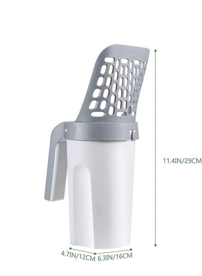 Pooper Scooper, Cat Litter Scoop with 10pcs Cat Litter Bags, Scoop Away Cat Litter, Integrated Detachable Deep Shovel Holder, Cat Litter Shovel Set, Large Capacity Portable, Household Cat Poop Shovel - Image 5