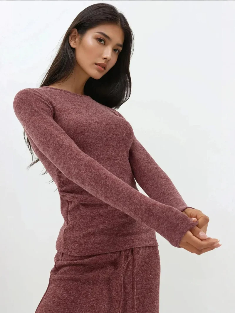 HICCUP Soft Textured Long Sleeve Blouse Busem Collection