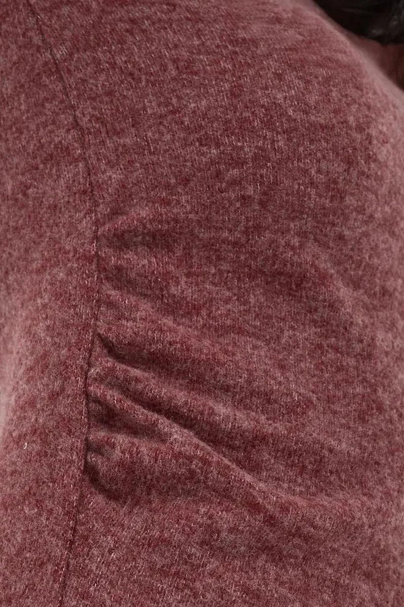 Hiccup Burgundy Red Soft Textured Long Sleeve Blouse Busem Collection for Women | Best Price UAE