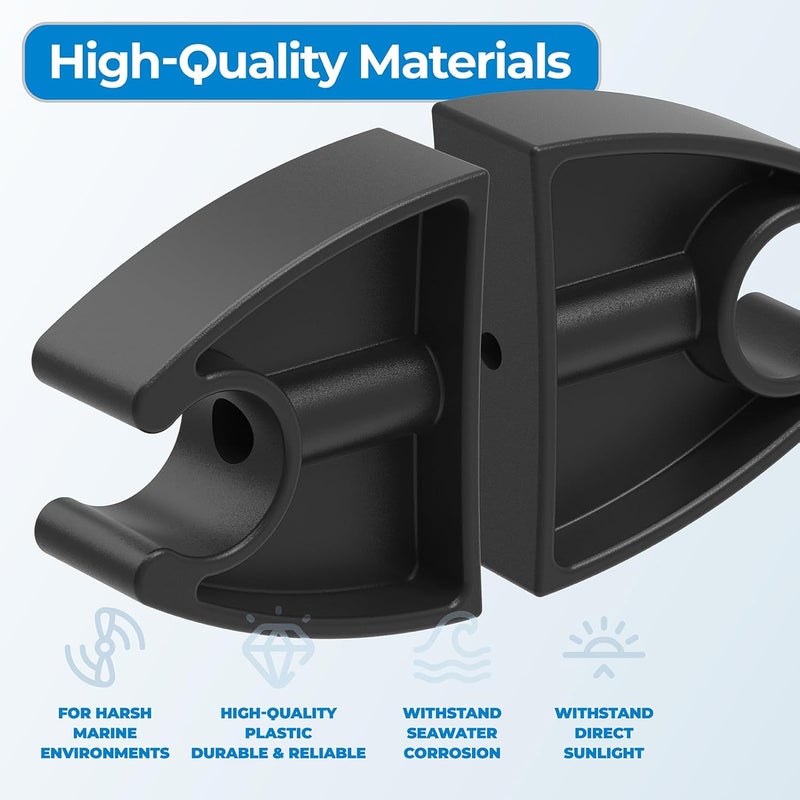 GRONGU Pole Light Storage Clips, Boat Anchor Storage Bracket Reliably Hold 3/4 Inchs Light Poles, Black Plastic Clip Boat Accessories, 2 Packs - Image 3