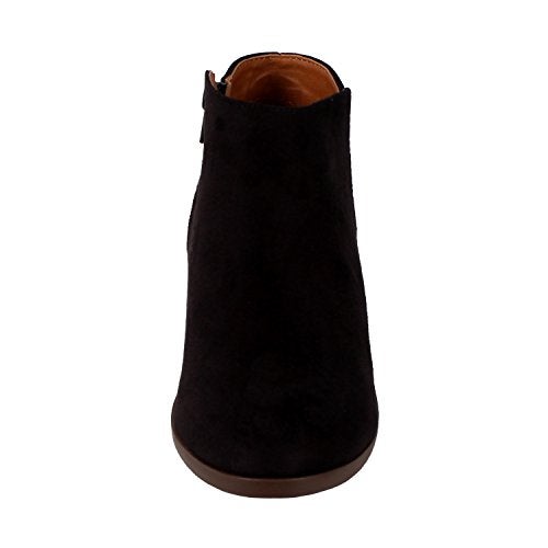 Soda Women's Closed Toe Multi Strap Ankle Bootie (Black Suede, numeric_7) - Image 2