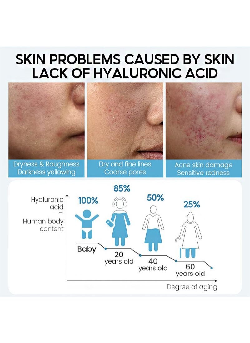 Vibrant Glamour Hyaluronic Acid Facial Serum Anti-Aging Pore Shrinking Moisturizing Essence Cream Dry Skin Care (15ml)  - Image 4