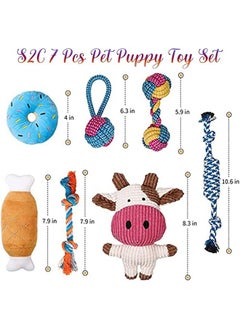Haidue 7 Pcs Pet Puppy Toys Gift Set For Small Dogs Cute Squeaky Dog Toys Durable Puppy Teething Toys Rope Toys Puppy Chew Toys  - Image 2
