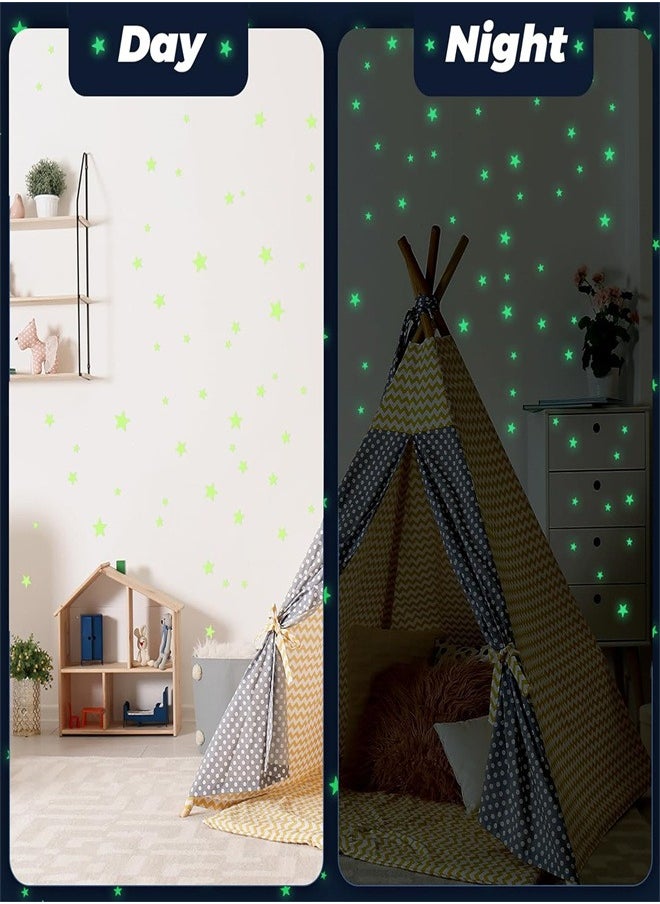 Glow in The Dark Stars Stickers for Ceiling, 514Pcs 3D Luminous Stars Wall Stickers Glowing Stars for Ceiling and Walls,DIY Luminous Adhesive Stickers
