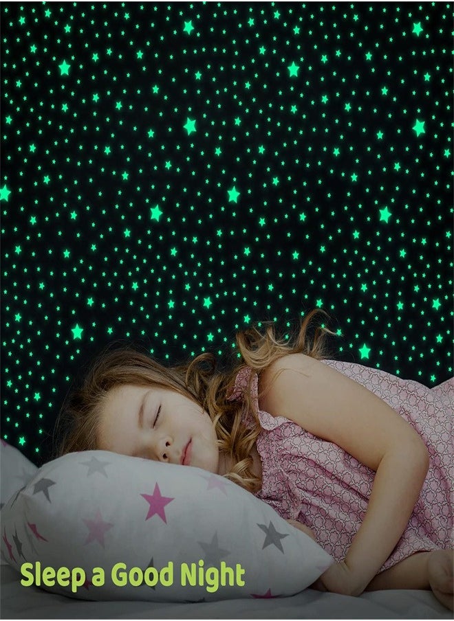 Glow in The Dark Stars Stickers for Ceiling, 514Pcs 3D Luminous Stars Wall Stickers Glowing Stars for Ceiling and Walls,DIY Luminous Adhesive Stickers