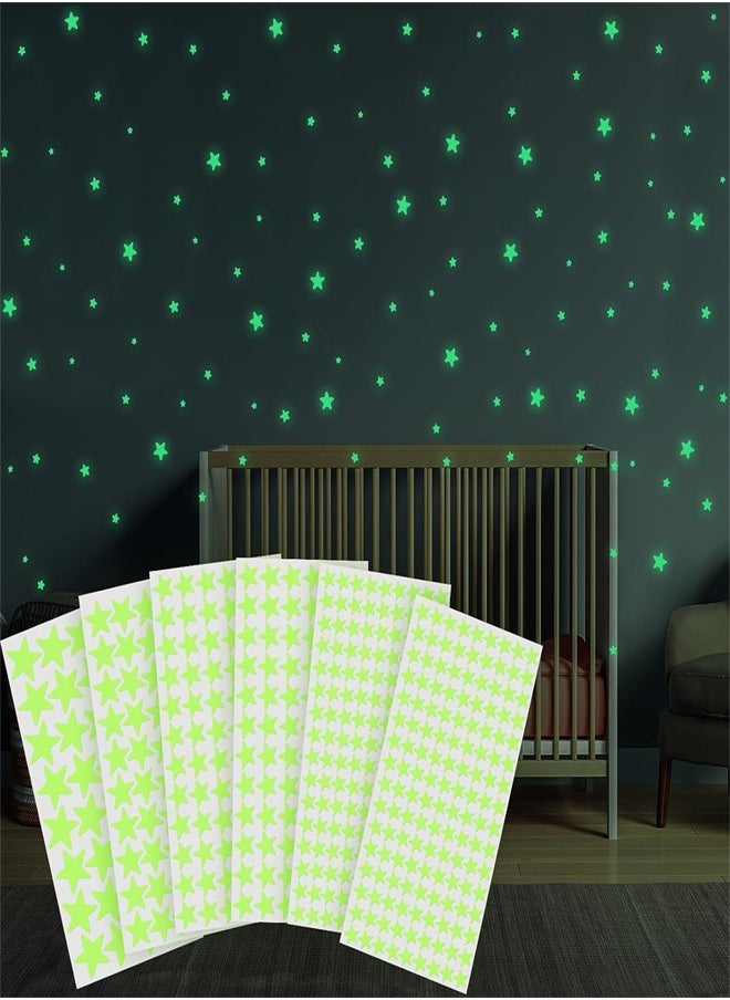 Glow in The Dark Stars Stickers for Ceiling, 514Pcs 3D Luminous Stars Wall Stickers Glowing Stars for Ceiling and Walls,DIY Luminous Adhesive Stickers
