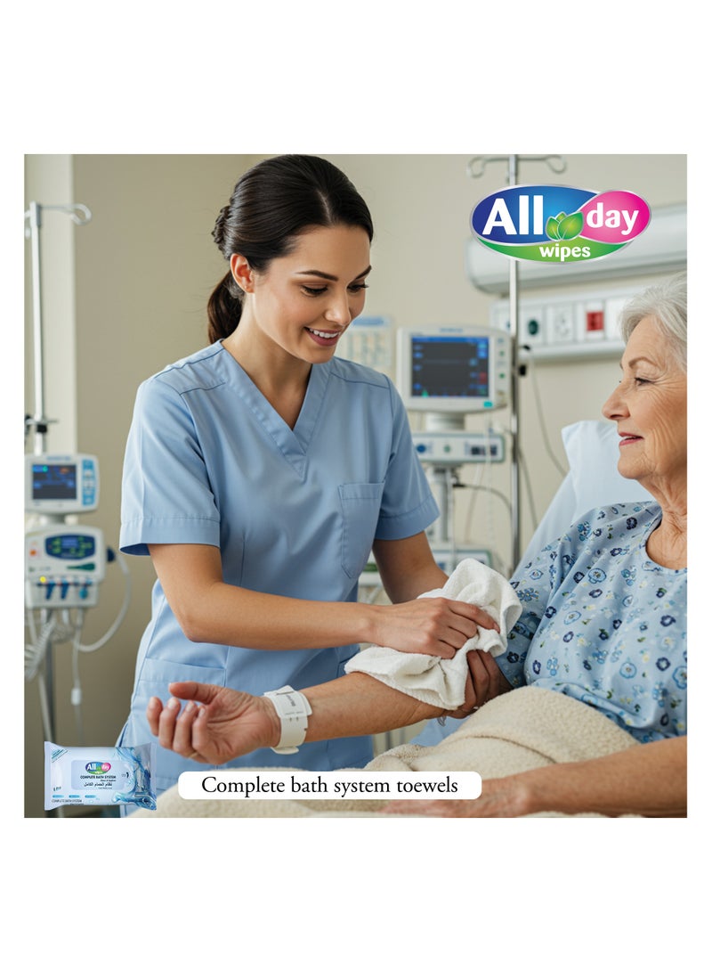 All day wipes All Day Complete Bath System Soft Aloe Vera Towels,8 Sheets ( Pack of 12). - Image 2