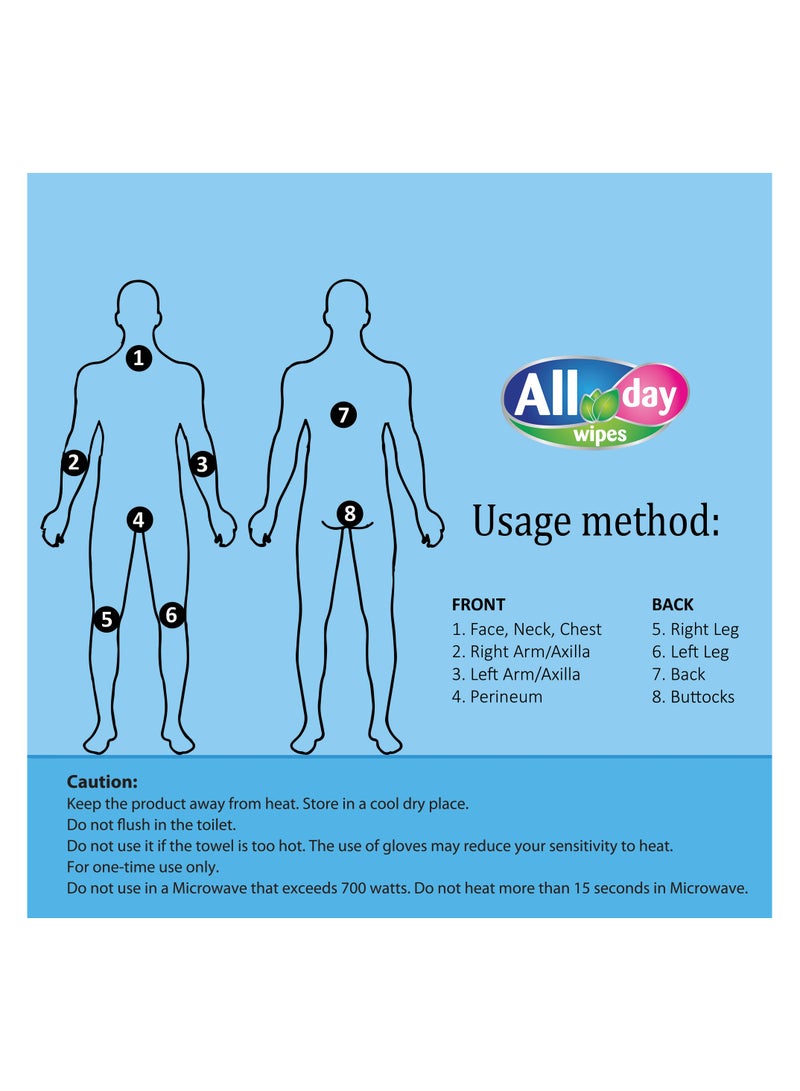 All day wipes All Day Complete Bath System Soft Aloe Vera Towels,8 Sheets ( Pack of 12). - Image 3