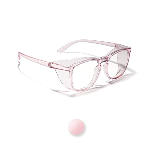 LianSan Oversize Anti-Fog Safety Glasses for Nurses, Z87.1 Certified Goggles for Women, Square UV Protection Light Pink - Image 1