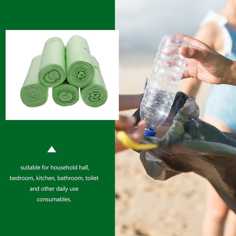 LABRIMP Biodegradable Trash Bags 100pcs Cornstarch Rubbish Bags 50x60cm Light Green Eco-friendly Disposable Kitchen Waste Liners - Image 4