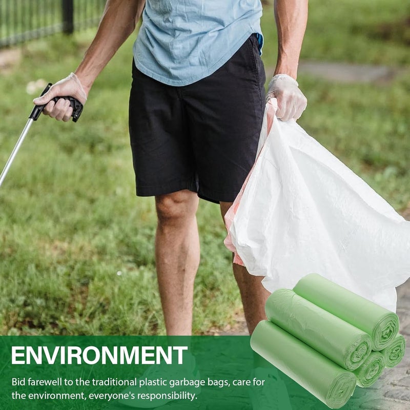 LABRIMP Biodegradable Trash Bags 100pcs Cornstarch Rubbish Bags 50x60cm Light Green Eco-friendly Disposable Kitchen Waste Liners - Image 5