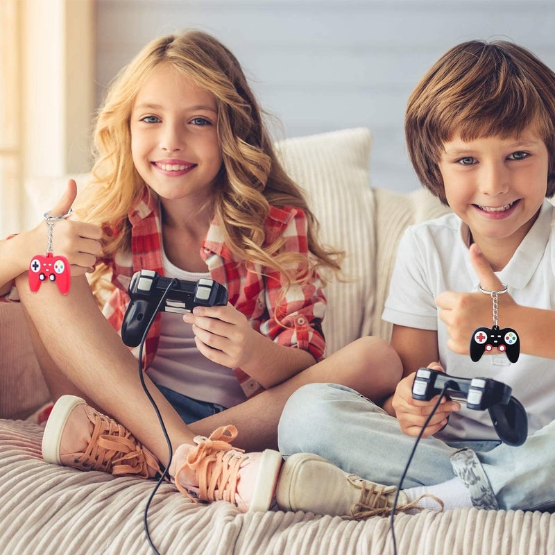 36 Pieces Video Game Controller Keychains Game Controller Key Ring Gaming Controller Handle Pendant Charms for Video Game Party Favors Birthday Baby Shower, 6 Colors - Image 2