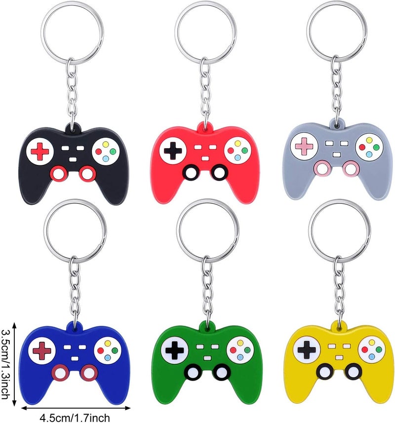 36 Pieces Video Game Controller Keychains Game Controller Key Ring Gaming Controller Handle Pendant Charms for Video Game Party Favors Birthday Baby Shower, 6 Colors - Image 4