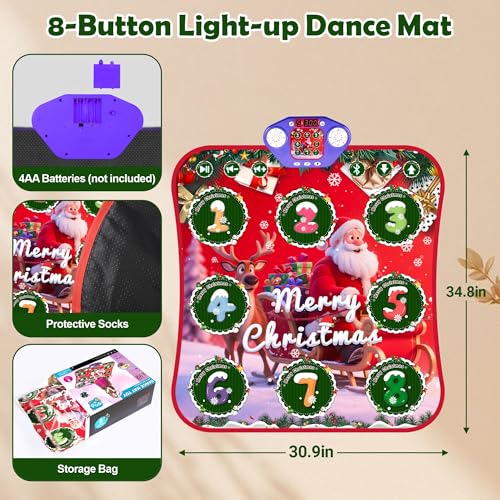TooLion Dance Mats for Girls 48 Electronic Dance Mats with LED Light Wireless Bluetooth Kids Dance Mat Girls Dance Mat Dancing Mat Music Dance Toy with 3 Game Modes Develops HandEye Coordination - Image 5