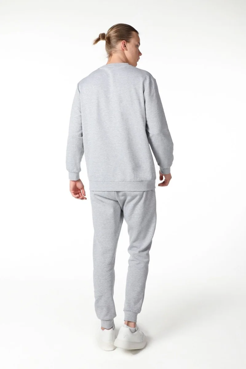 ديفيز Men's Printed Sweatshirt Grey Melange