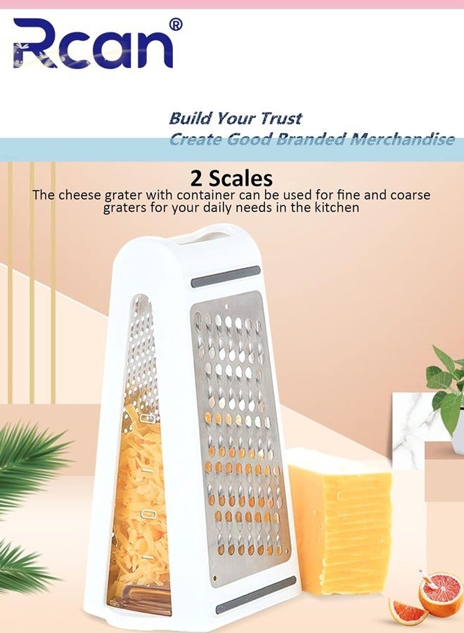 Rcan Cheese Grater with Garlic Crusher Grater Box Cheese Shredder Cheese Grater with Handle Graters for Kitchen Stainless Steel Food Grater - Garlic Mincer Tool and Vegetable Peeler  - Image 3