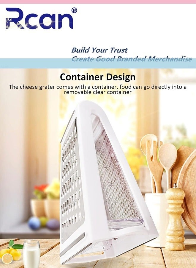 Rcan Cheese Grater with Garlic Crusher Grater Box Cheese Shredder Cheese Grater with Handle Graters for Kitchen Stainless Steel Food Grater - Garlic Mincer Tool and Vegetable Peeler  - Image 4