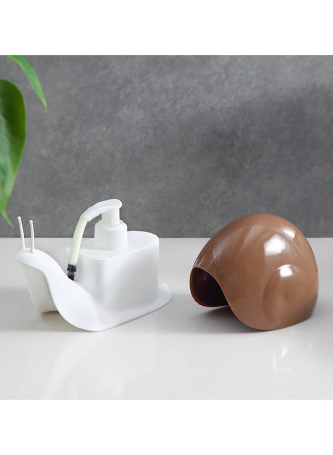 NIBEMINENT Snail Shape Liquid Soap Dispenser Brown/White 7.2x17.5x11cm - Image 3