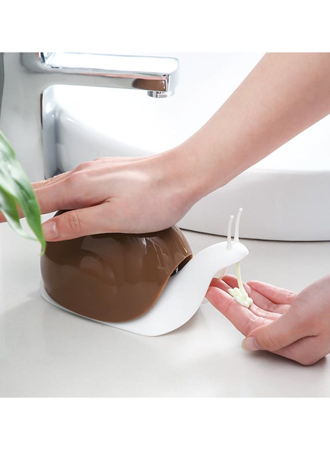 NIBEMINENT Snail Shape Liquid Soap Dispenser Brown/White 7.2x17.5x11cm - Image 4