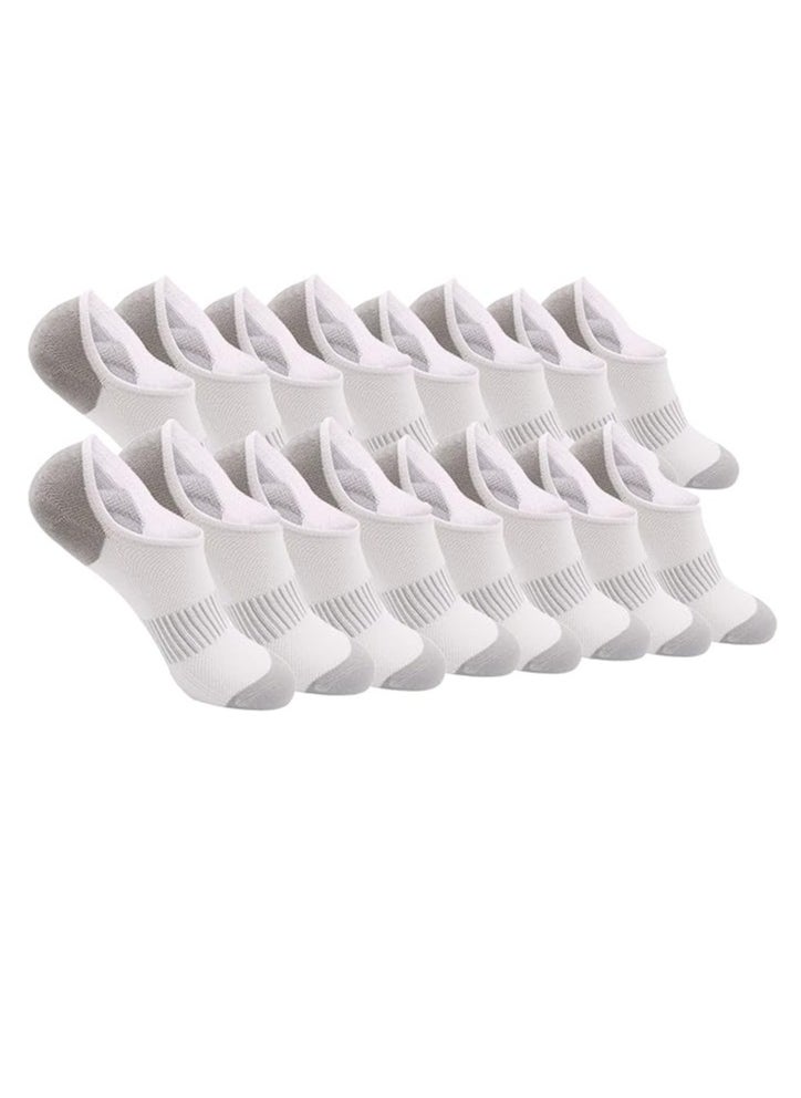 DUNISO 8 Pairs Men's Ankle Athletic Socks,Non-Slip No Show Socks,Low Cut Ankle Sock,Men Short Socks Casual Cotton Sports Socks，White Grey  - Image 1