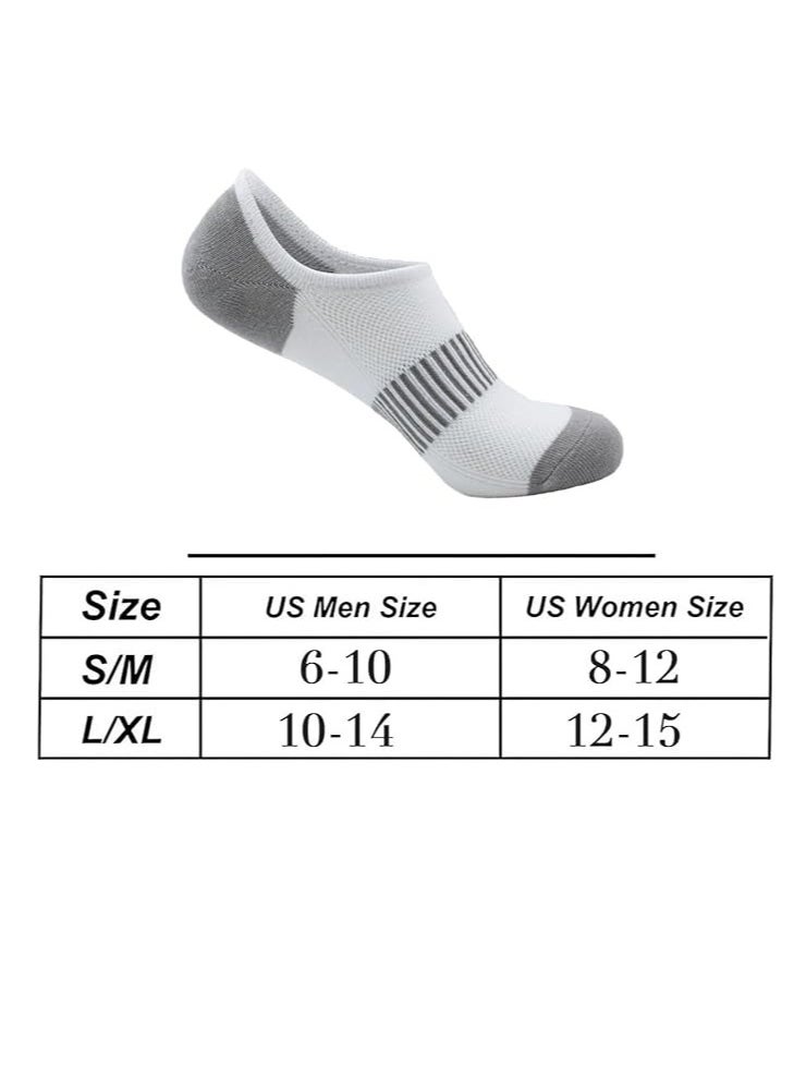 DUNISO 8 Pairs Men's Ankle Athletic Socks,Non-Slip No Show Socks,Low Cut Ankle Sock,Men Short Socks Casual Cotton Sports Socks，White Grey  - Image 2