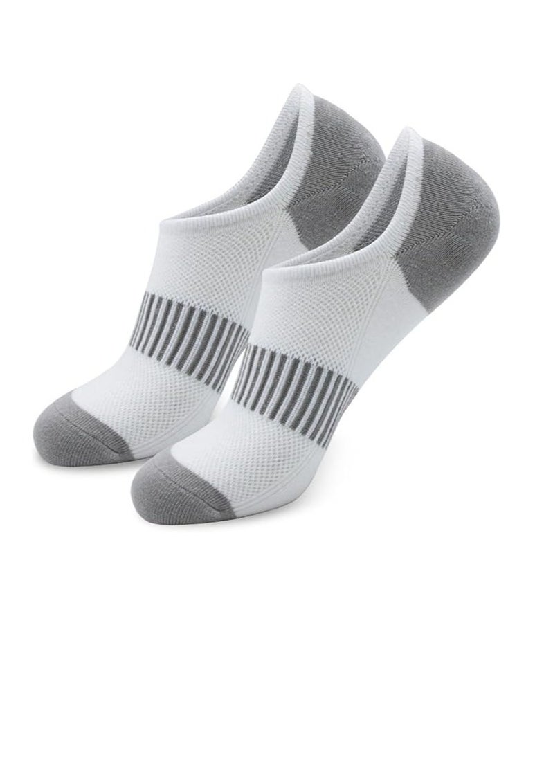 DUNISO 8 Pairs Men's Ankle Athletic Socks,Non-Slip No Show Socks,Low Cut Ankle Sock,Men Short Socks Casual Cotton Sports Socks，White Grey  - Image 3